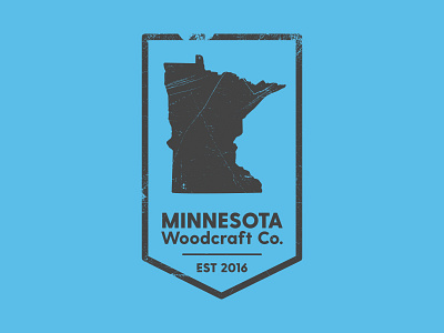 Minneosta Woodcraft Company 1 color badge logo minnesota wood