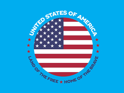 US of A america badge graphic design