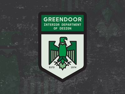 Greendoor Interior Department of Design badge branding eagle logo