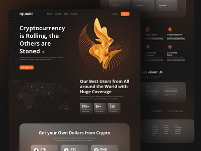 Crypto Website Page bitcoin crypto landingpage money ui webdesign