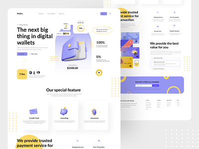 Digital Wallet Landing Page bank design e wallet ewallet finance landingpage money wallet webdesign