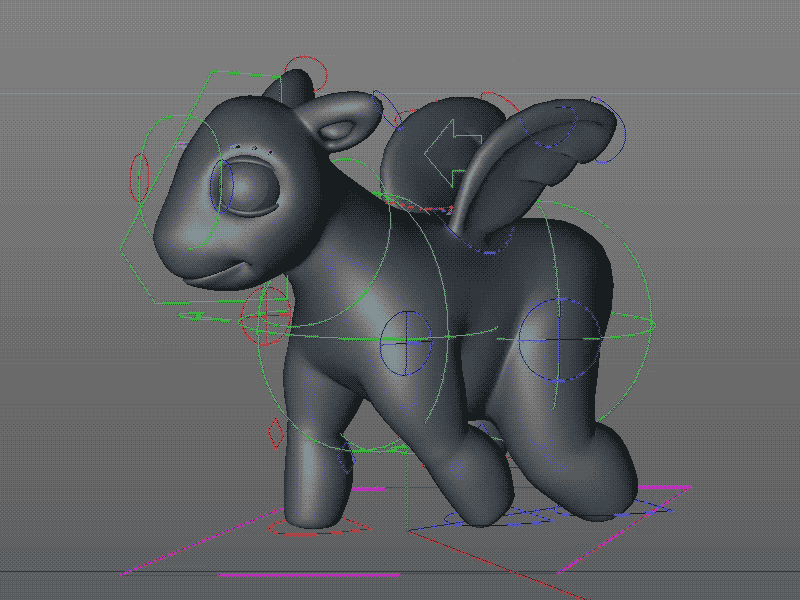 Pegasino - Walk 3d animation character cinema4d cycle mini minipony pegasino pony walk winged horse