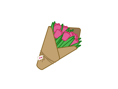 Bouquet of tulips bouquet flat floral flowers illustration line minimal outline simple tulips vector