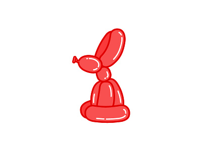 Balloon Rabbit animal balloon balloon animal flat illustration jeff koons line minimal rabbit red simple vector