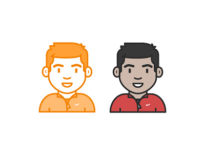 Kevin/Sang (1/3 of my brothers) avatar brother character flat illustration line orange person portrait profile sibling vector