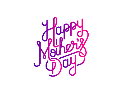 Happy Mother's Day font gradient lettering mothers day type typography vector