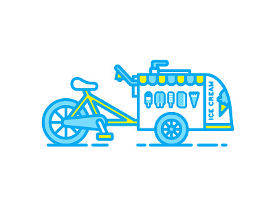 Dickie Dee bicycle childhood design dickie dee flat food ice cream illustration line popsicle vector