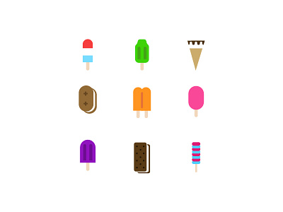 Ice cream icon set cone dessert flat food ice cream icon illustration line minimal popsicle vector yummy