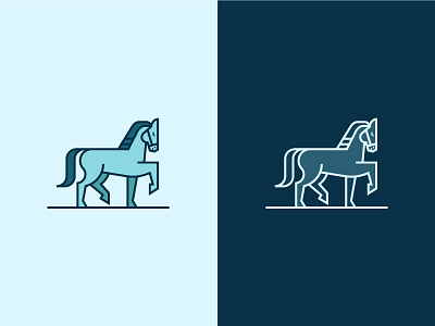 Horse Icon blue equestrian farm flat horse icon illustration line logo minimal vector