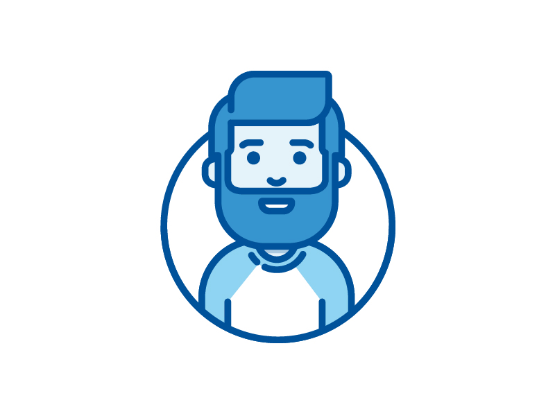 More characters! avatar blue character flat icon illustration line man minimal person vector woman