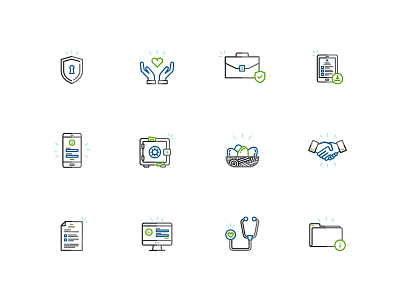 Insurance icons financial flat health icon illustration insurance line minimal tech vector