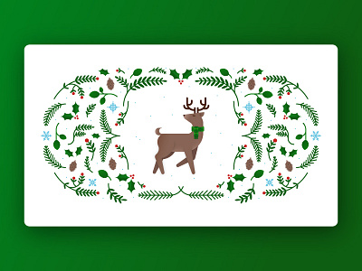 Deer animal deer flat foliage holiday icon illustration minimal nature vector winter woodland