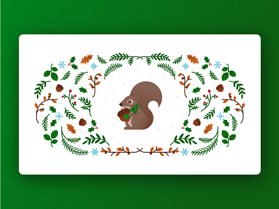 Squirrel flat foliage holiday icon illustration minimal nature scarf squirrel vector winter woodland