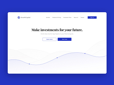 Financial Landing Page Concept concept desktop finance graph illustration interface minimal money ui ux wealth web