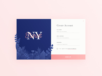 Daily UI #001 - Sign Up 001 account concept daily ui flower form illustration sign in sign up ui ux web