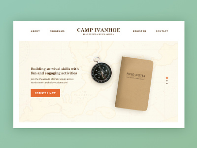 Daily UI #003 - Landing Page 003 camp camp ivanhoe concept dailyui landing page moonrise kingdome scouts ui ux web wes anderson
