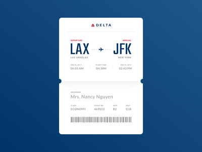 Daily UI #024 - Boarding Pass 024 airplane boarding pass concept dailyui delta flight minimal ticket ui ux web