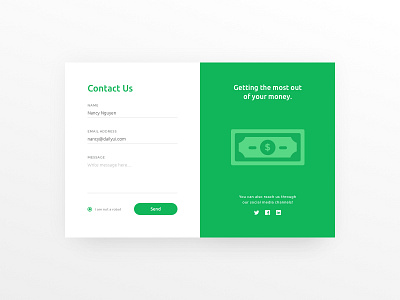 Daily UI #028 - Contact Us 028 concept contact us dailyui finance form illustration money ui ux web