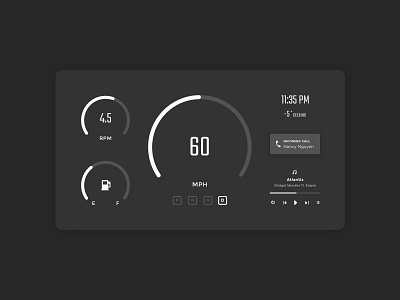 Daily UI #034 - Car Interface 034 car concept dailyui dashboard driving elements minimal simplified ui ux web