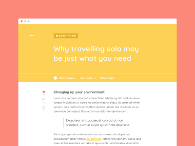 Daily UI #035 - Blog Post 035 article blog concept dailyui journal post read type ui ux web