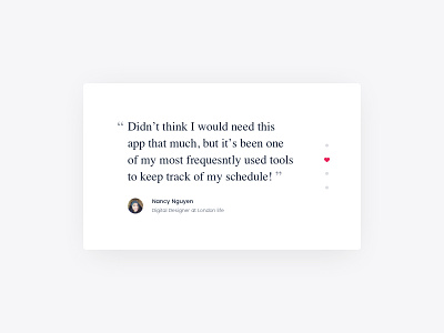 Daily UI #039 - Testimonials 039 comment concept dailyui quote review slider testimonial text ui ux web
