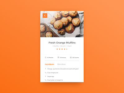 Daily UI #040 - Recipe 040 concept dailyui directions food ingredients mobile muffins recipe type ui ux