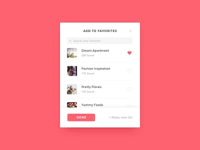 Daily UI #044 - Favorites 044 bucket concept dailyui favorites favourites list pop up save ui ux web