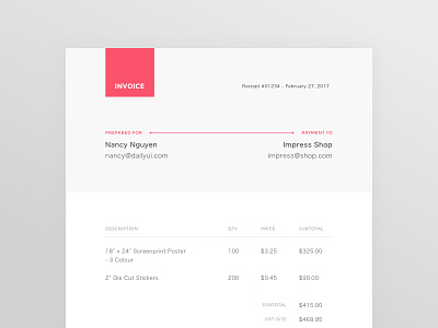 Daily UI #046 - Invoice 046 concept dailyui invoice order payment purchase receipt ui ux web