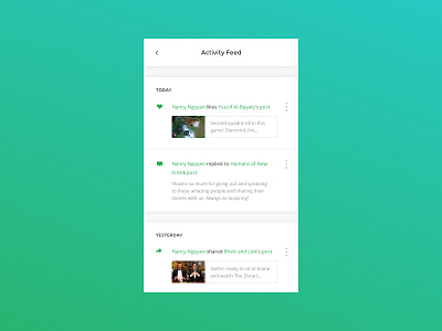 Daily UI #047 - Activity Feed 047 activity concept dailyui feed gradient log minimal mobile tracker ui ux