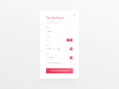 Daily UI #054 - Confirm Reservation 054 concept confirm dailyui food form mobile reservation restaurant ui ux