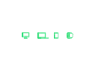 Daily UI #055 - Icon Set apple device flat icon illustration laptop line minimal mobile monitor vector watch