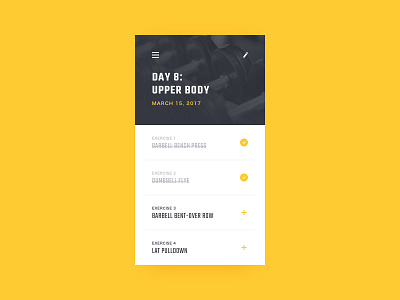 Daily UI #062 - Workout of the Day