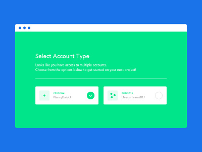 Daily UI #064 - Select User Type 064 account business card concept dailyui personal select ui user type ux web