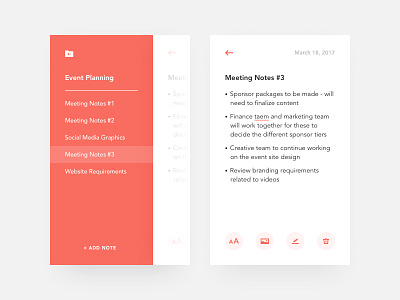 Daily UI #065 - Notes Widget 065 building concept dailyui edit mobile notes type ui ux widget