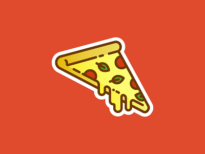 Piece A' Pizza food gradient illustration itali italian line pizza playoff stickermule vector