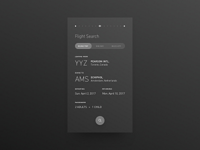 Daily UI #068 - Flight Search 068 concept dailyui flight form mobile search tickets travel ui ux