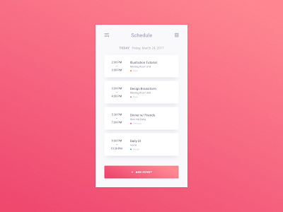 Daily UI #071 - Schedule 071 concept dailyui events mobile schedule tasks to do ui ux
