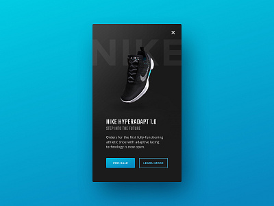 Daily UI #075 - Pre-Order 075 concept dailyui e commerce mobile nike pop up pre order product purchase shoes ui ux