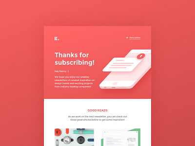 Daily UI #077 - Thank You 077 article concept dailyui email illustration newsletter phone subscribe thank you ui ux web