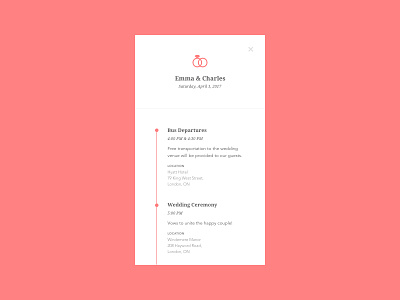 Daily UI #079 - Itinerary 079 concept dailyui event itinerary mobile organize schedule ui ux wedding