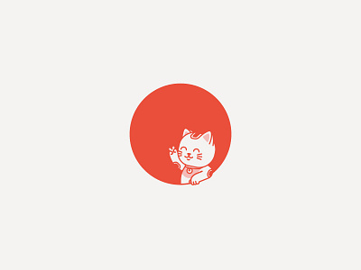 Bye Canada, Hello Japan! cat cute flag flat illustration japan line maneki neko peace simple vector