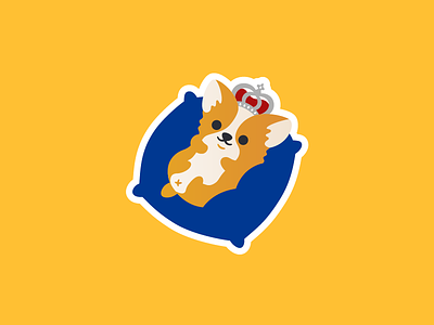 Royal Pupper! animal british corgi crown cute flat illustration puppy royal simple sticker uk