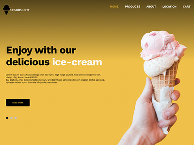 Ice-cream landing page figma photoshop ui ux webdesign
