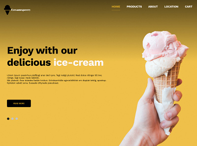 Ice-cream landing page figma photoshop ui ux webdesign