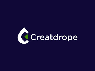 Creatdrope Logo Mark. Letter C + Drope  Icon Logo Design.