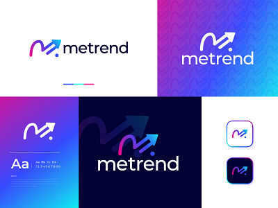 Metrend - Logo Design - Letter M + Growth Logo arrow best logo design brand identity branding creative logo finance growth letter logo logo logo design logo trend 2022 logomark logotype m logo minimal logo modern logo modern m logo professional logo tech technology up