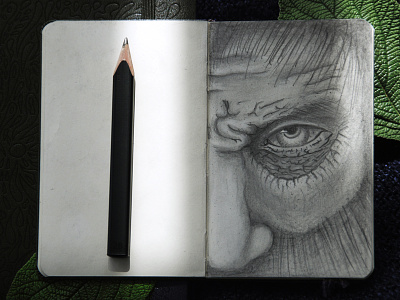 wooden man charcoal drawing face human illustration man moleskine pencil photography sketch wood wooden