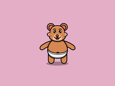 Cute Baby Bear Character Design.