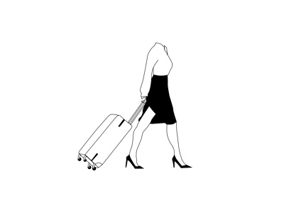Moving On airport capitalone illustration job lines luggage moving outline transportation uxdesign