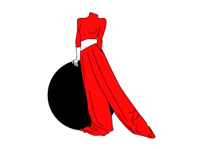 Lean on your head circles fashion illustration lean outline
